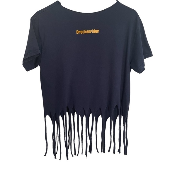 𝅺navy Blue Beer Breckenridge Distressed Short Sleeve Top - Picture 4 of 4